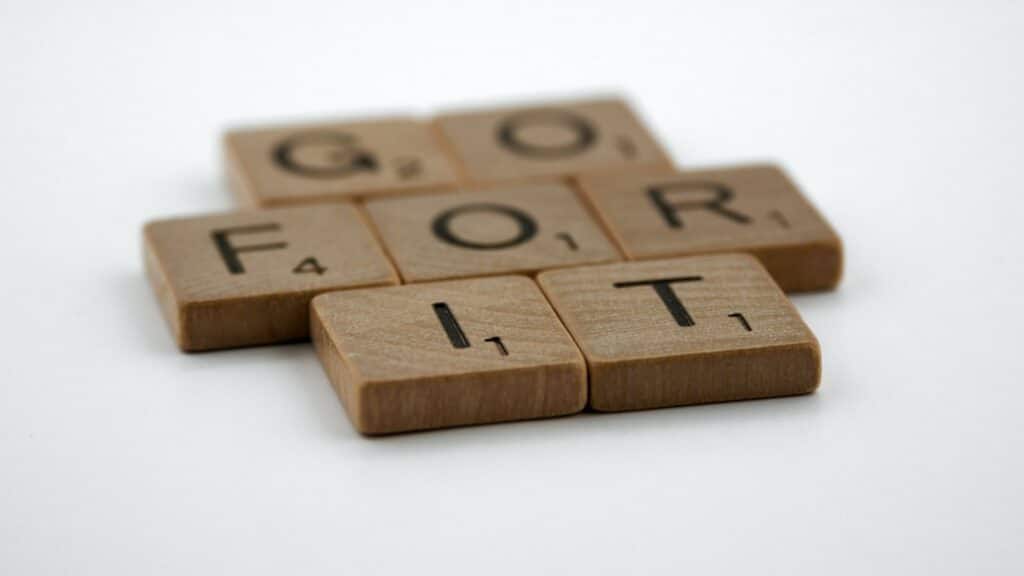 Go for it in scrabble pieces