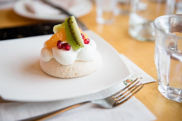 Mini pavlova on a plate