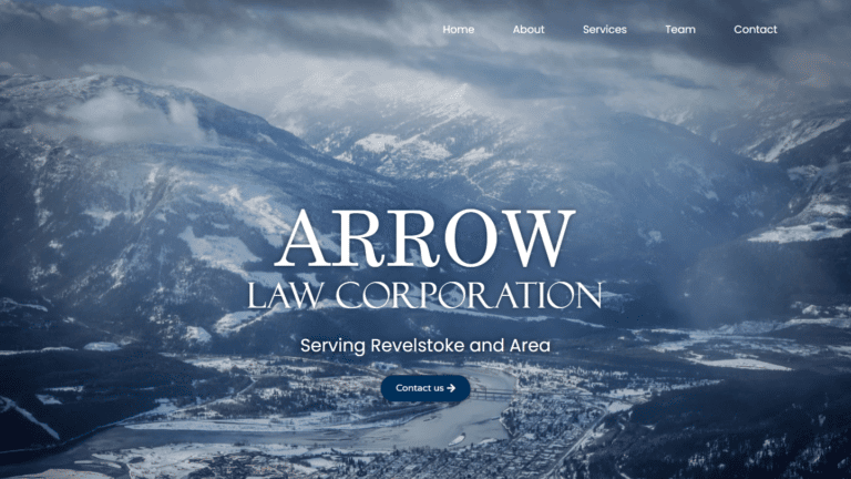 Arrow Law Corporation website homepage